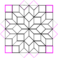 Схема блока из ромбов и квадратов